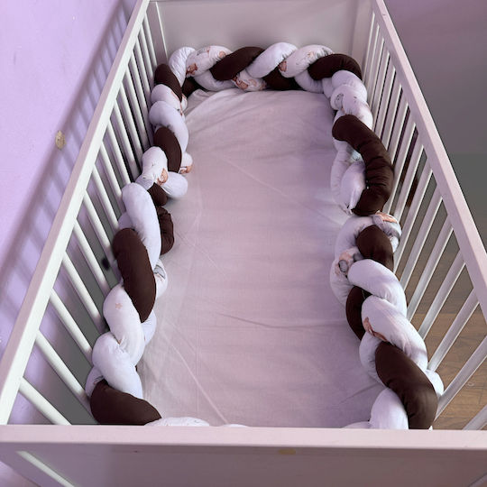 Crib Bumpers Braided Inside Brown, White