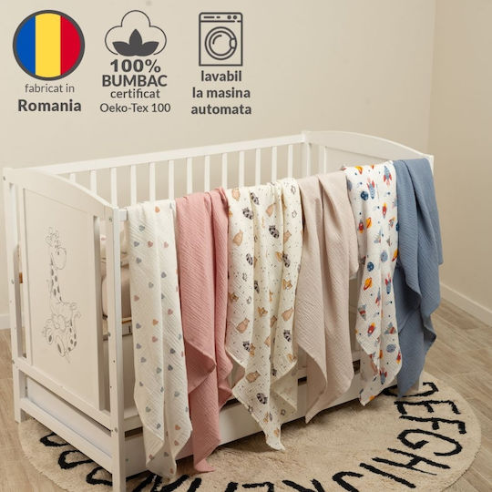 Kidizi Swaddle Blanket Blue 100x100cm. 2pcs