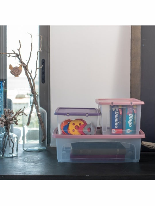 Viomes Plastic Storage Box with Wheels and Lid 39x30x28cm 1pcs