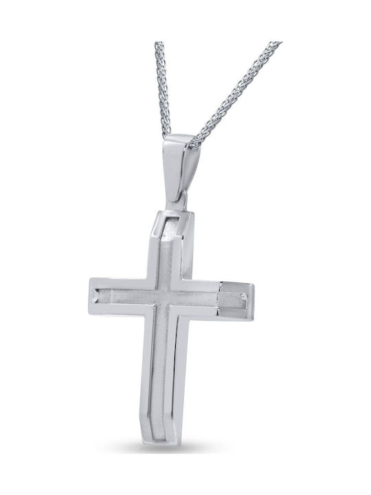 Psomas Men's White Gold Cross 14K