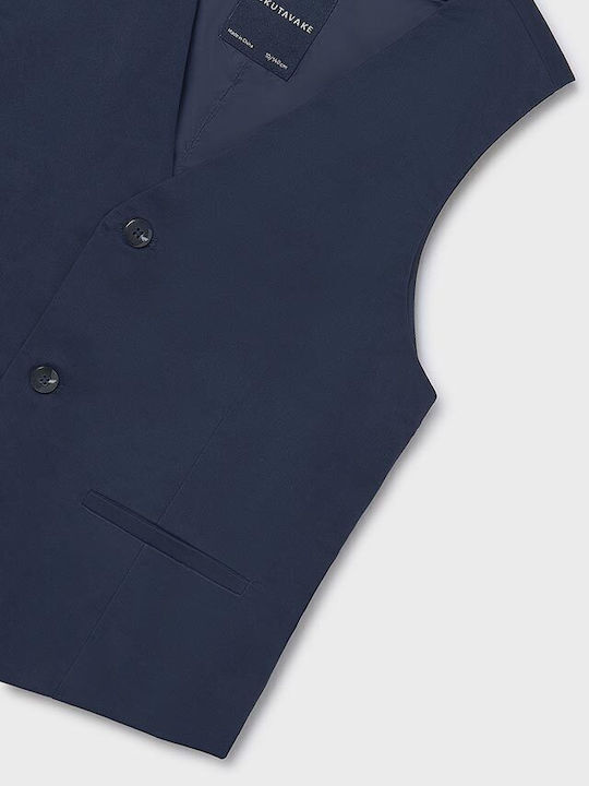 Kids Vest Cotton Navy Blue