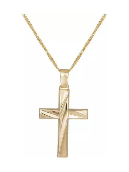 Men's Gold Cross 14K with Chain