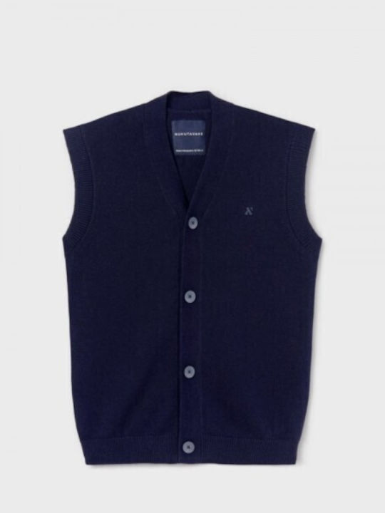 Kids Vest Cotton Navy Blue