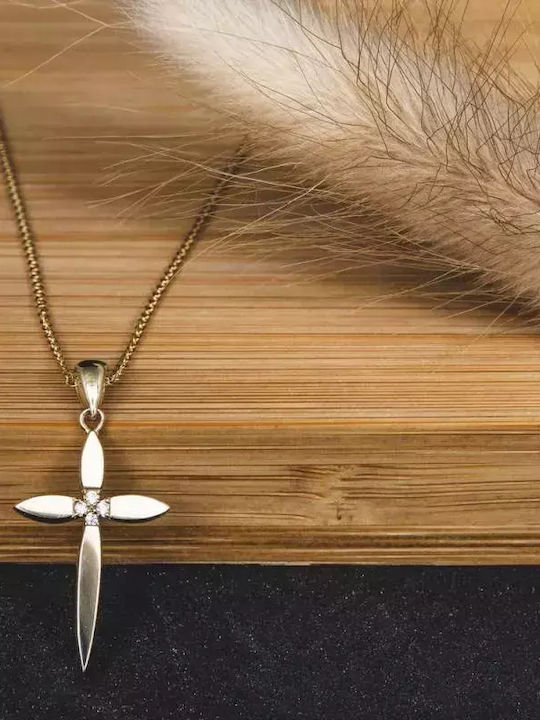 Women's Gold Cross 14K Double Sided with Chain