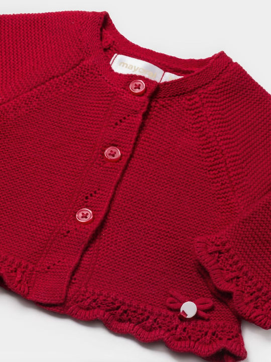 Kids Cardigan Cotton Red