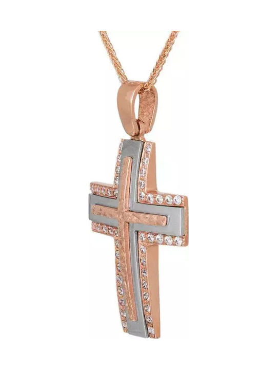 Damen Gold Kreuz 14K mit Kette