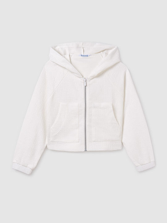Kinder-Sweatshirt Strickjacke Ecru