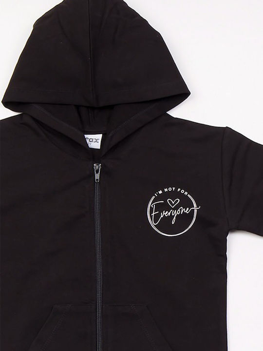 Kinder-Strickjacke Kapuzenpullover mit Schwarz