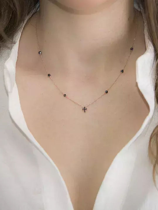 Дамски Златен Кръст 18K с Верижка