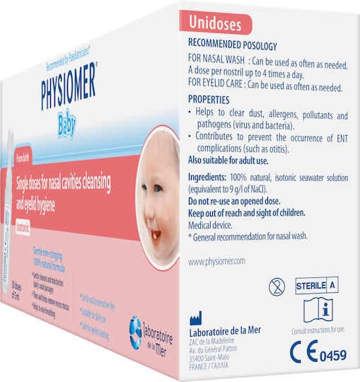 Physiomer Baby Αμπούλες Φυσιολογικού Ορού για Βρέφη 30 x 5ml