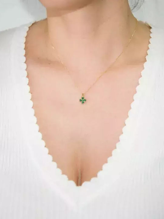 Damen Gold Kreuz 9K mit Kette