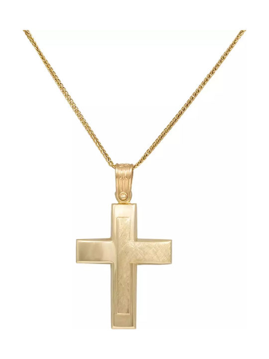 Gold Kreuz 14K Beidseitig