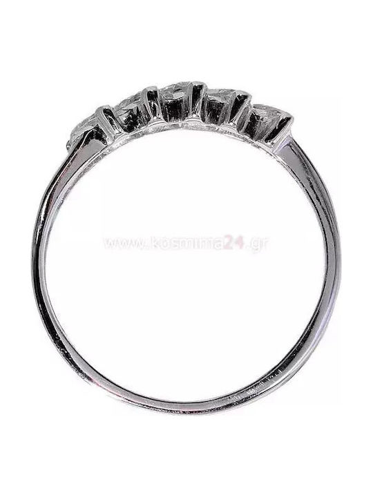 Damen Ring Halbring mit Zirkonia aus Weißgold 14K