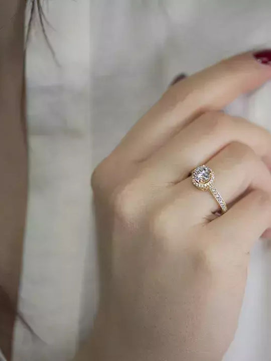 Ring with Zircon made of Gold 14K