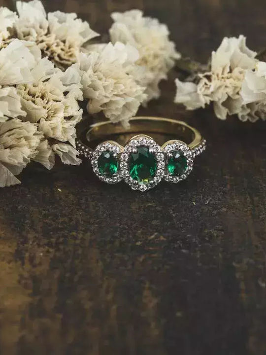 Ring with Zircon made of Gold 14K