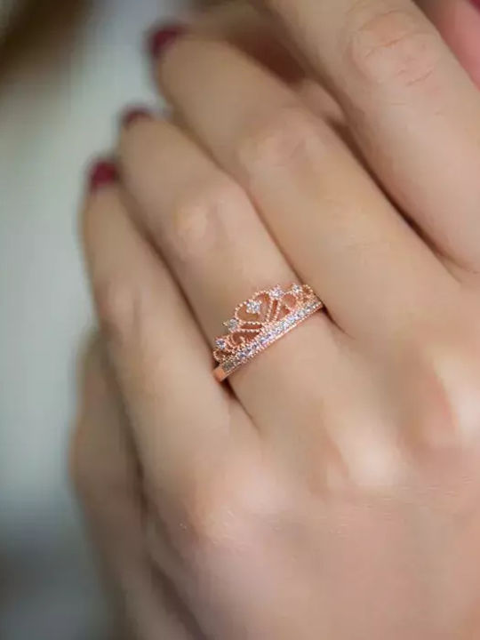 Damen Ring mit Zirkonia aus Roségold 14K