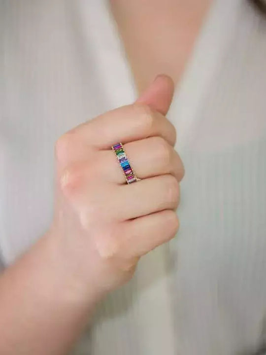 Damen Ring Vollring mit Zirkonia aus Gold 14K