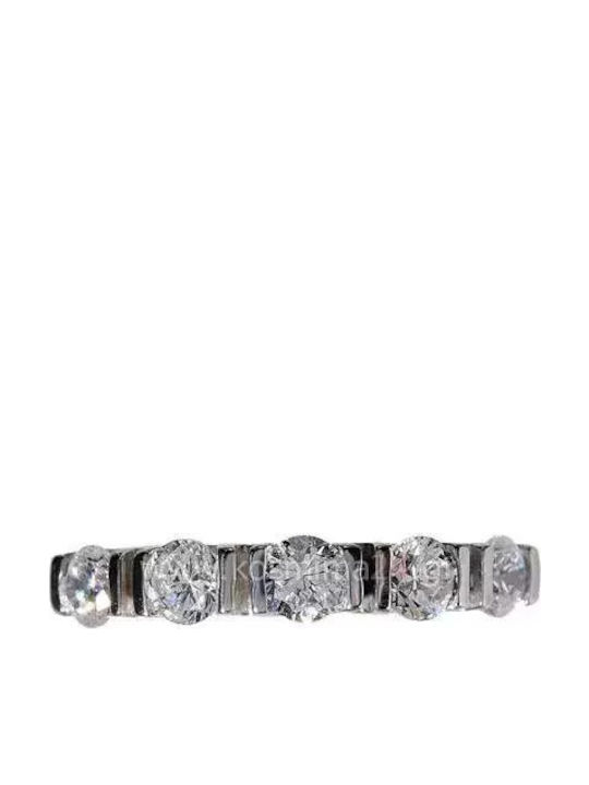Set Damen Ringe Ewigkeitsringe mit Zirkonia aus Weißgold 14K