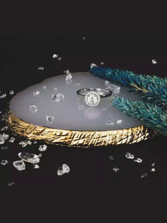 Damen Ring mit Zirkonia aus Weißgold 14K