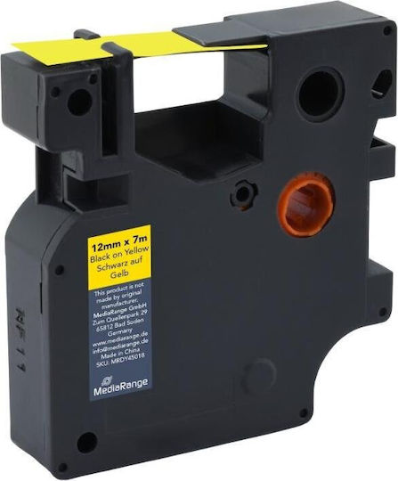 MediaRange Ταινία Ετικετογράφου 1m x 12mm σε Μαύρο Χρώμα Συμβατή με Dymo D1
