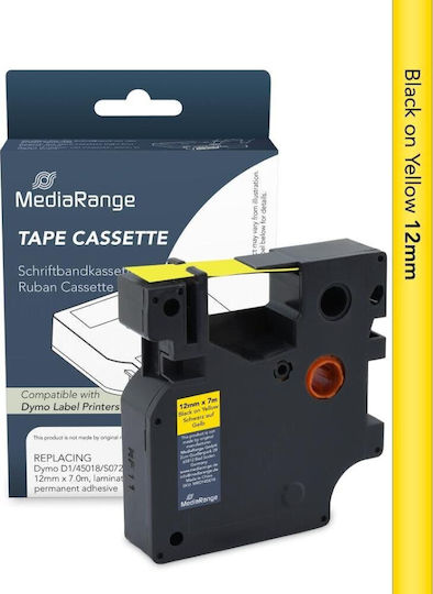 MediaRange Ταινία Ετικετογράφου 1m x 12mm σε Μαύρο Χρώμα Συμβατή με Dymo D1