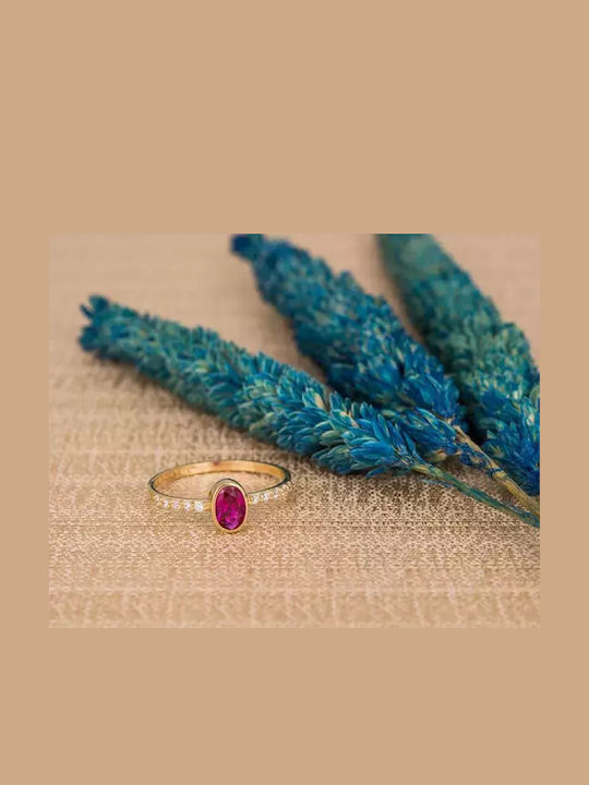Ring with Zircon made of Gold 14K