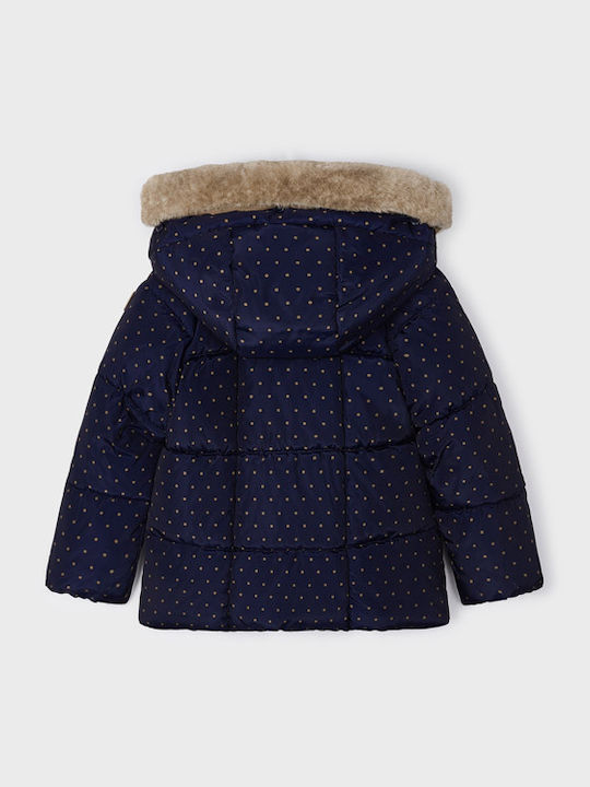 Kinder Freizeitjacke Kurz mit Kapuze Marineblau