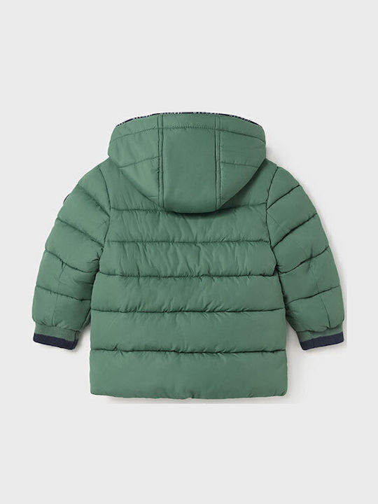 Daunen-Kinderjacke Kurz mit Futter & Kapuze Grün