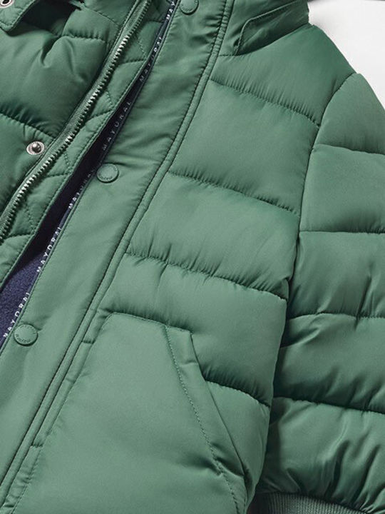 Daunen-Kinderjacke Kurz mit Futter & Kapuze Grün