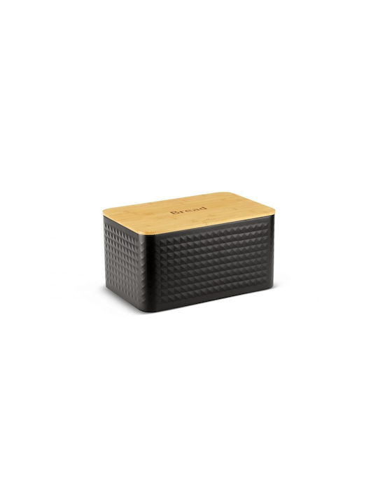 Edenberg Bread Box Set 4 Pieces Jars for Coffee Sugar Tea with Lid Wooden Brown 35.5x23x12.3cm 4 Pieces