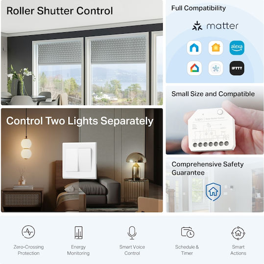 TP-LINK Tapo S112 Smart Switch 2 Καναλιών Wi-Fi & Bluetooth 6A (με Ουδέτερο)