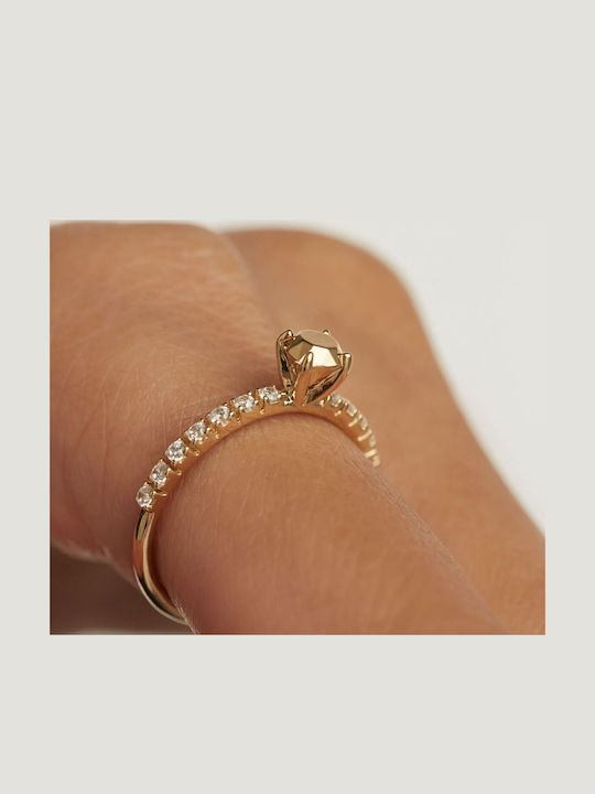 P D Paola Single Stone Ring Made of Silver