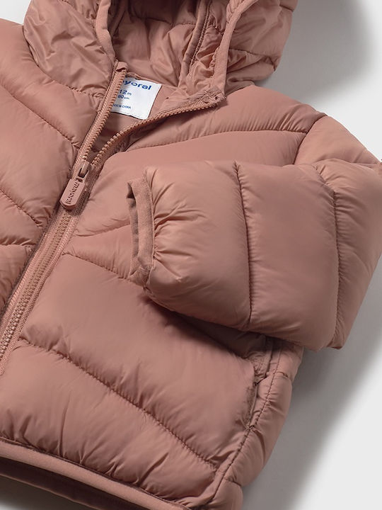 Kinder Freizeitjacke Lang mit Kapuze Pink