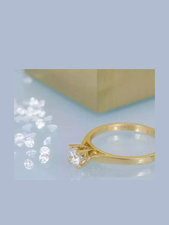 Einzelstein aus Gold 18K mit Diamant