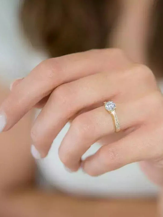 Μονόπετρο από Χρυσό 14K με Ζιργκόν