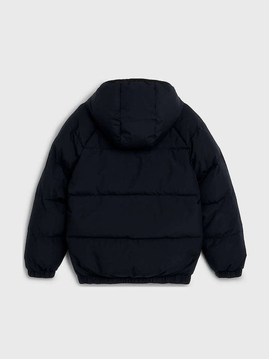Kids' Quilted Jacket Short with Hood Black