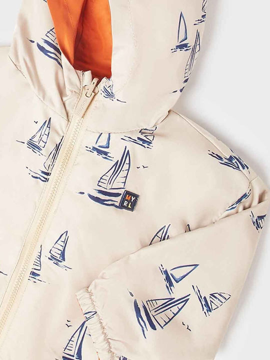 Kids' Sports Jacket Short Windproof with Hood Orange