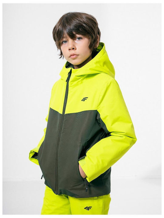 Kinder Sportjacke Kurz mit Kapuze Gelb