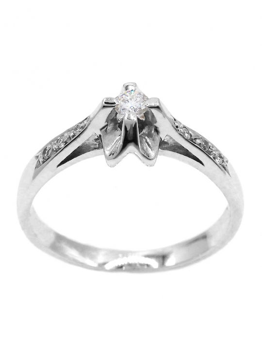Val'oro Единичен камък от Бяло злато 18K с Диамант