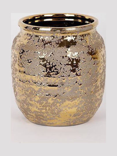 Planter Ceramic Gold 17x17x17.5cm.