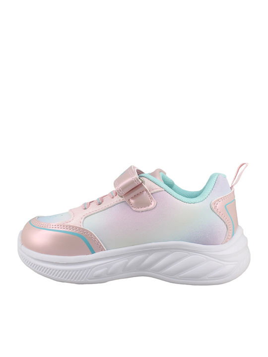 Παιδικά Sneakers με Σκρατς & Φωτάκια Ροζ