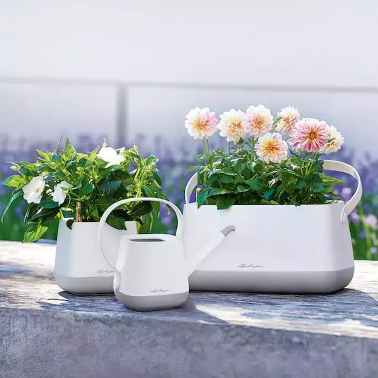 Lechuza Yula White/Taupe Plastic Watering Can 1.7lt White