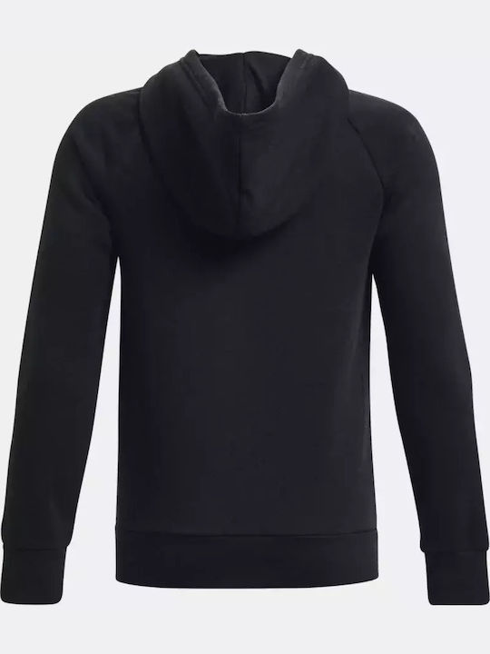 Αθλητική Παιδική Ζακέτα Φούτερ Fleece με Κουκούλα Μαύρη Rival