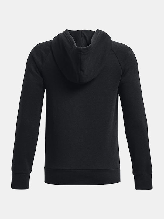 Αθλητική Παιδική Ζακέτα Φούτερ Fleece με Κουκούλα Μαύρη Rival