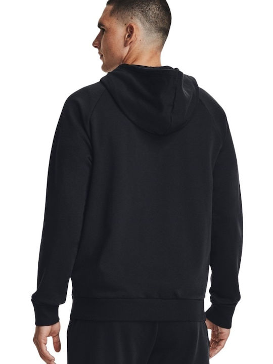 Αθλητική Παιδική Ζακέτα Φούτερ Fleece με Κουκούλα Μαύρη Rival