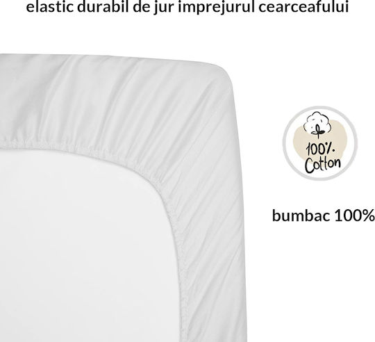 Kidizi Lenjerie De Patut Bebe Cu Cauciuc Alb 120x60cm Kidizi Lenjerie De Patut Bebe Cu Cauciuc Alb 120x60cm