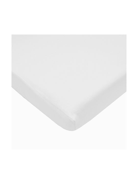 Kidizi Cearșaf pentru bebeluși Pentru Patut Bumbac cu Cauciuc Alb 120x60buc