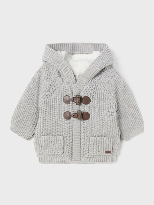 Kinderstrickjacke Gestrickt mit Kapuze Gray