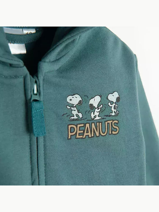 Παιδική Ζακέτα Φούτερ με Κουκούλα Πράσινο Snoopy