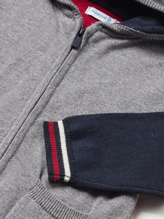 Kids Sweatshirt Cardigan with Hood and Pockets Grey